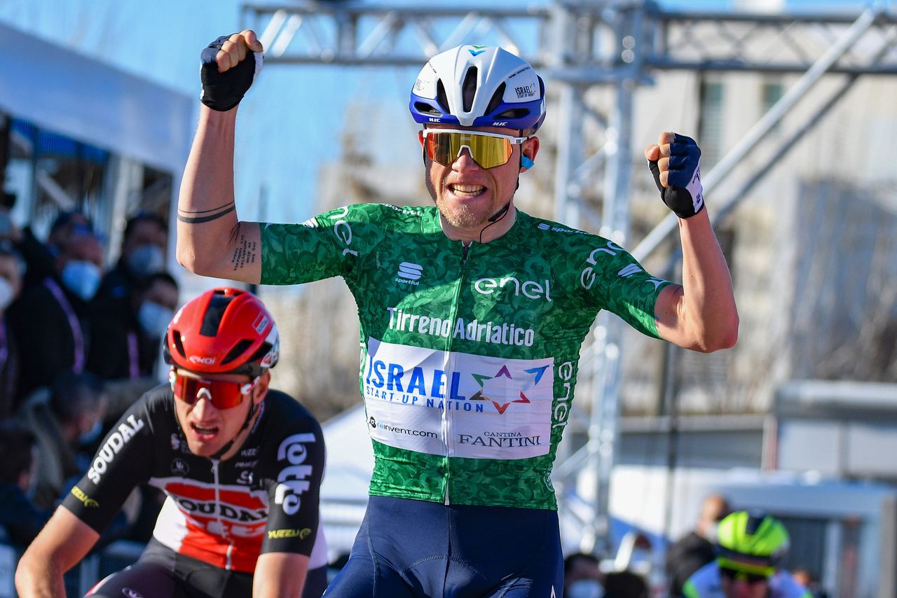 Tirreno Adriatico 2021 56th Edition 6th stage Castelraimondo Lido di Fermo 169 km 15032021 Mads Wurtz Schmidt DEN Israel StartUp Nation photo Tommaso PelagalliBettiniPhoto2021