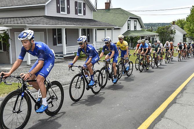 Daniel Eaton at the front of UnitedHealthcare Pro Cycling Team worked hard protecting Serghei Tvetcov's lead