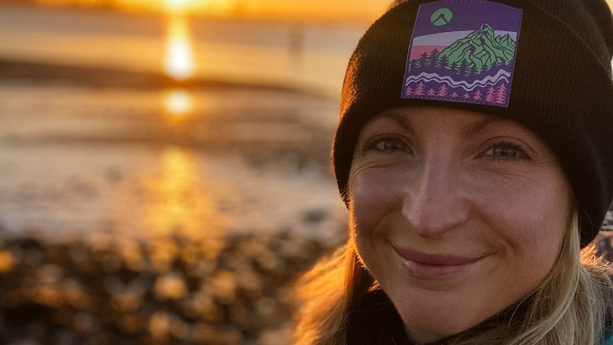 Enjoy Winter Outside: Laura with sunset