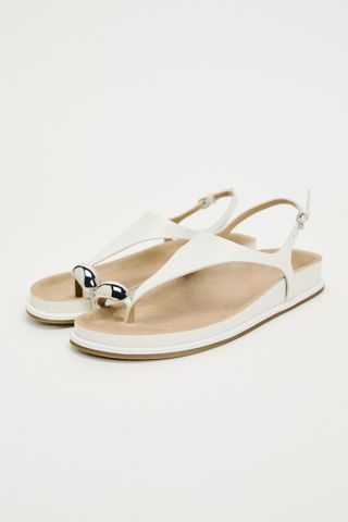 Leather Sandals With Metal Embellished Detail