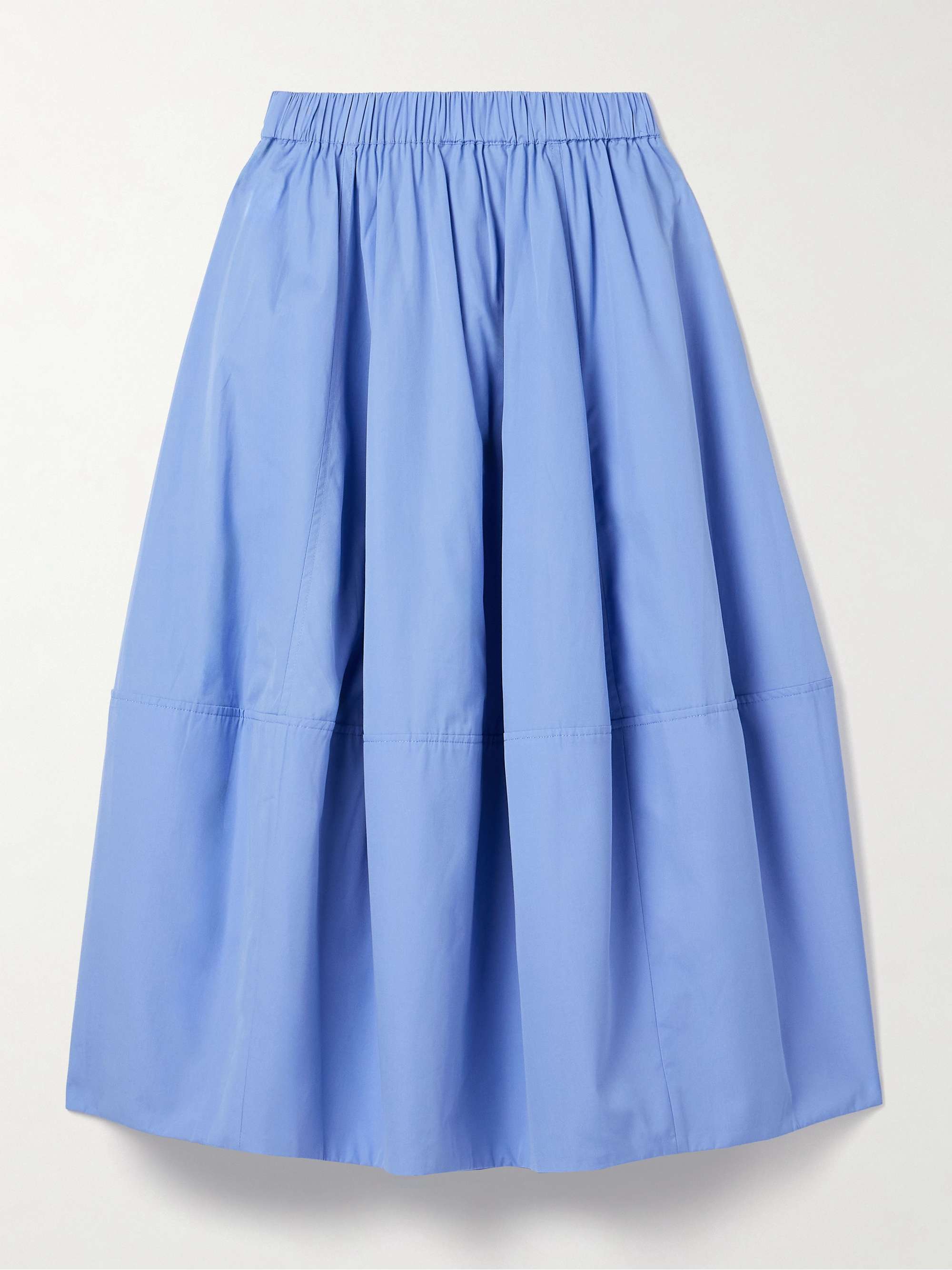 Paneled Cotton-Poplin Midi Skirt