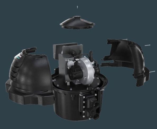 The exterior of the Sta-Rite heater is made of weatherproof thermoplastic resin.