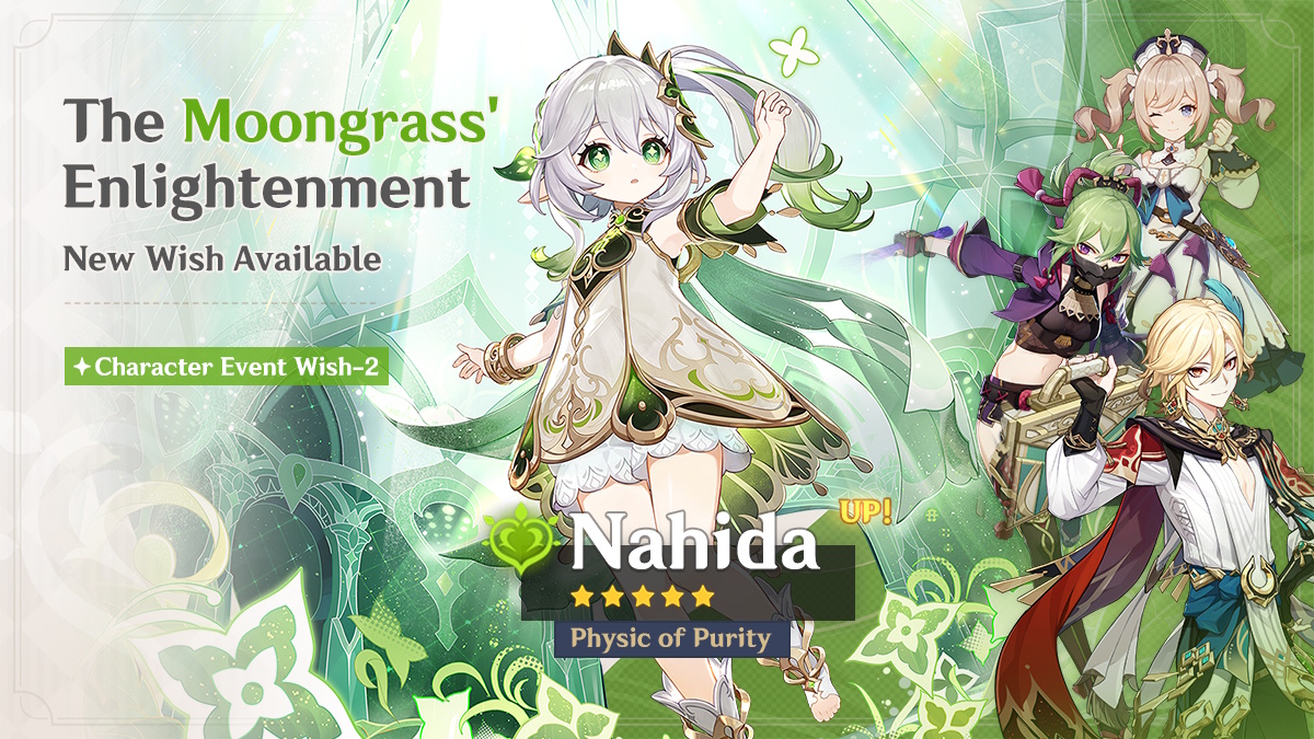 Genshin Impact banners - Nahida's banner in version 6.0 Luna I