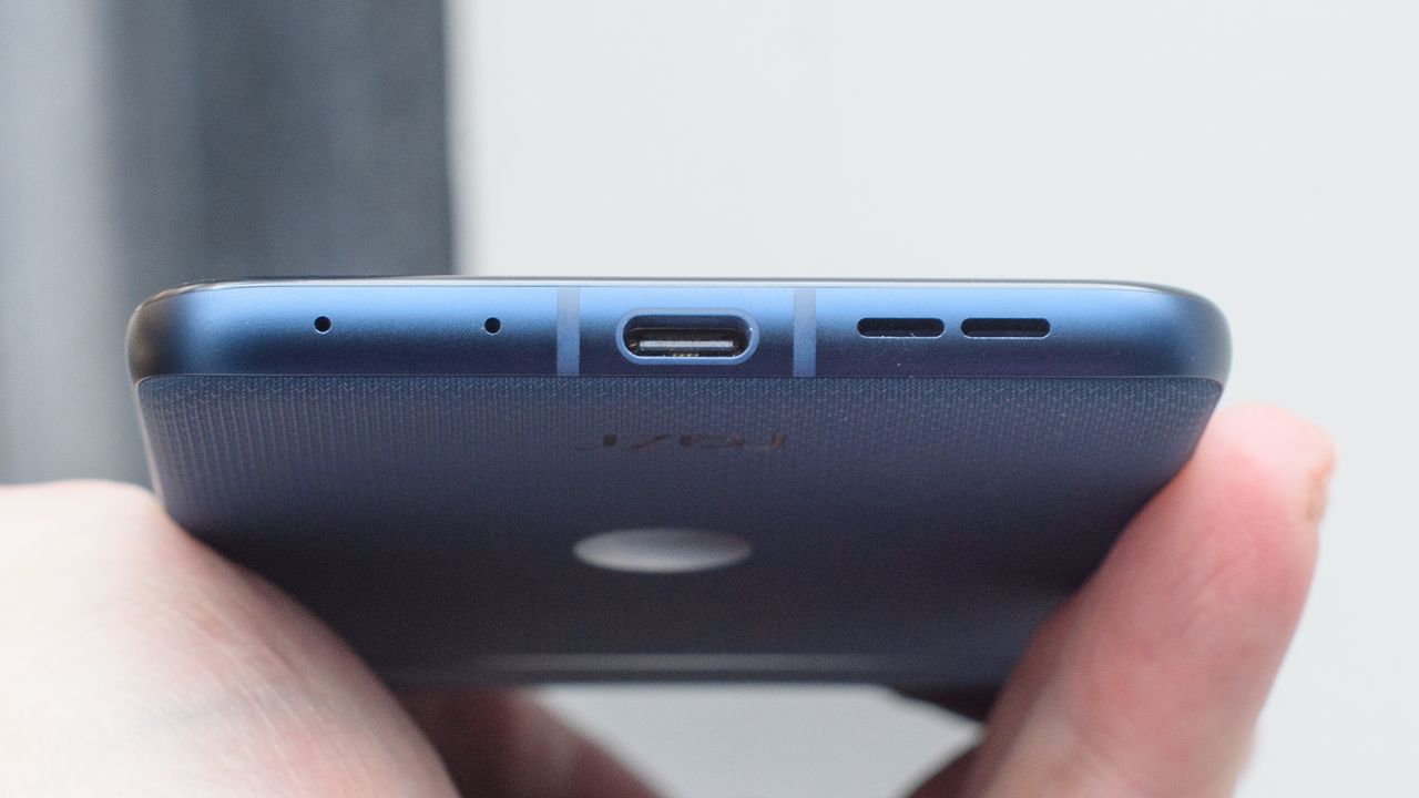 Motorola Razr 2025 from bottom showing USB-C port