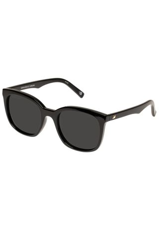 Le Specs Veracious Black Polarized Women's Square Sunglasses