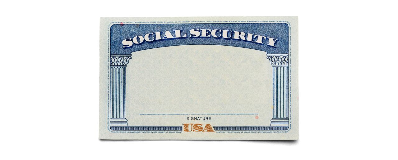 A blank Social Security card.