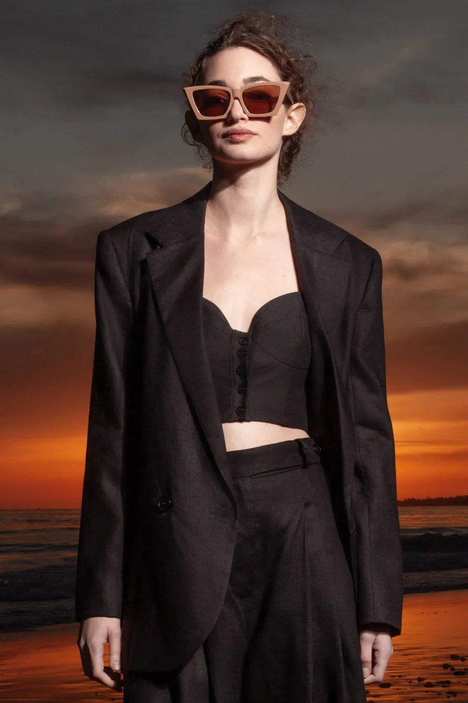 Wallace Blazer - Black Linen