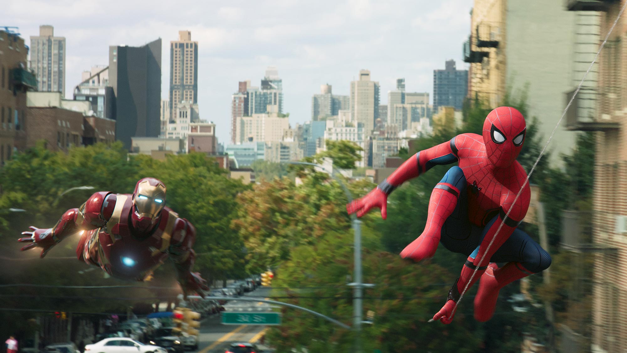 Iron Man and Spider-Man in Spider-Man: Homecoming