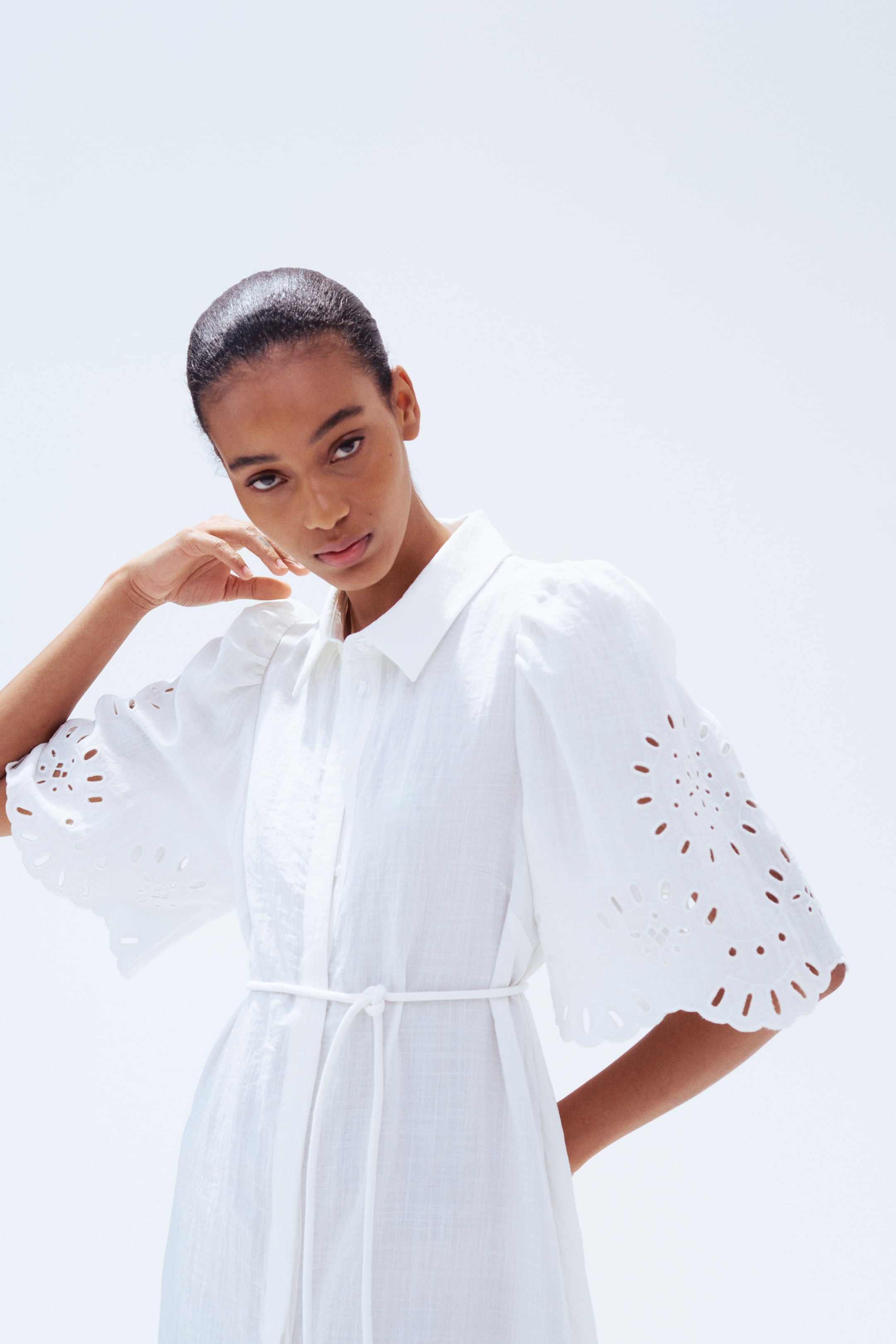 Broderie Anglaise Shirt Dress