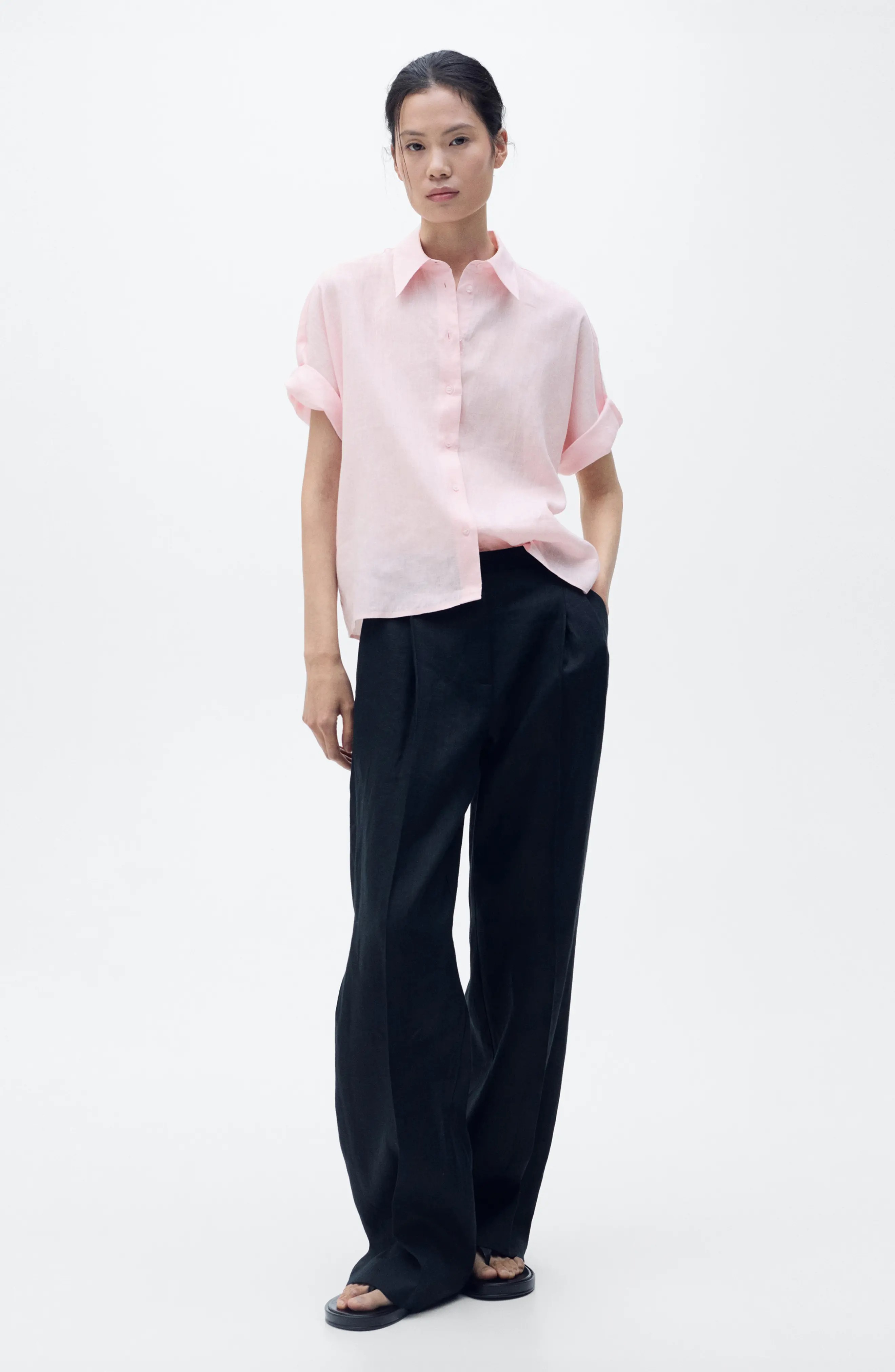 MANGO, Pai Linen & Cotton Button-Up Shirt