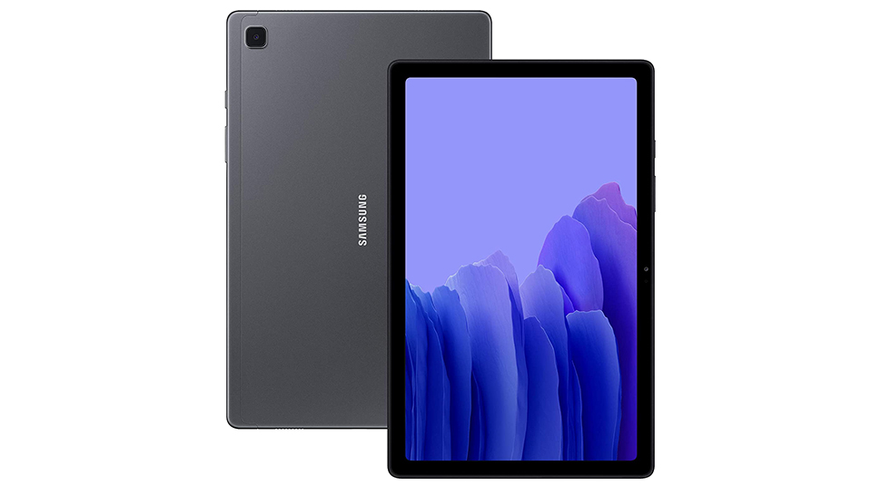 Das Samsung Galaxy Tab auf weißem Hintergrund.