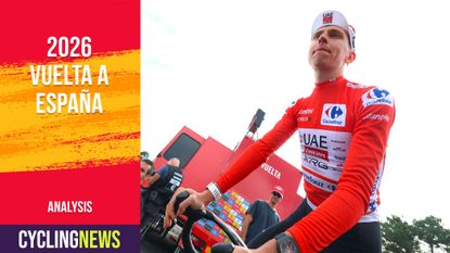 ARAMON VALDELINARES, SPAIN - AUGUST 28: Tadej Pogacar of Slovenia and UAE Team Emirates XRG - Red Leader Jersey meets the media press after the La Vuelta - 81st Tour of Spain 2026, Stage 7 a 149.48m stage from Vall d'Alba to Aramon Valdelinares 1965m / #UCIWT / on August 28, 2026 in Aramon Valdelinares, Spain. (Photo by Alexander Hassenstein/Getty Images)