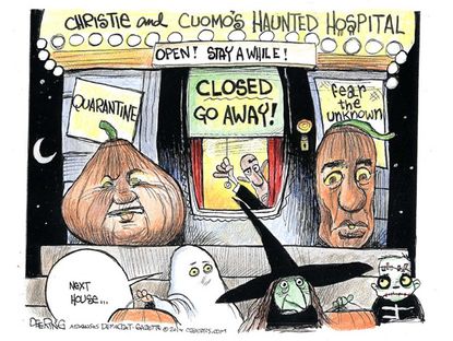 Political cartoon Ebola New York quarantine