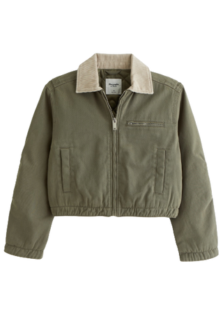 Abercrombie & Fitch Cropped Twill Workwear Jacket (Was $110) 