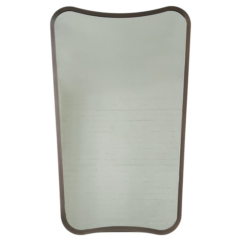 Gio Ponti Inspired Freeform Wall Mirror, Bronze Patina Frame, Vintage N.2