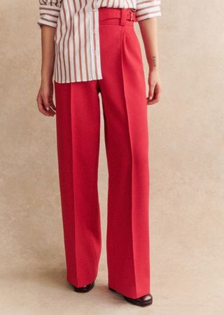 Aldo Trousers - Red - Polyester - Sézane