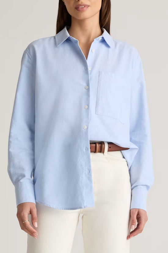 Quince, Organic Cotton Relaxed Oxford Shirt