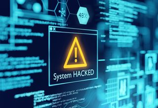 System hacked alert appearing on a computer screen