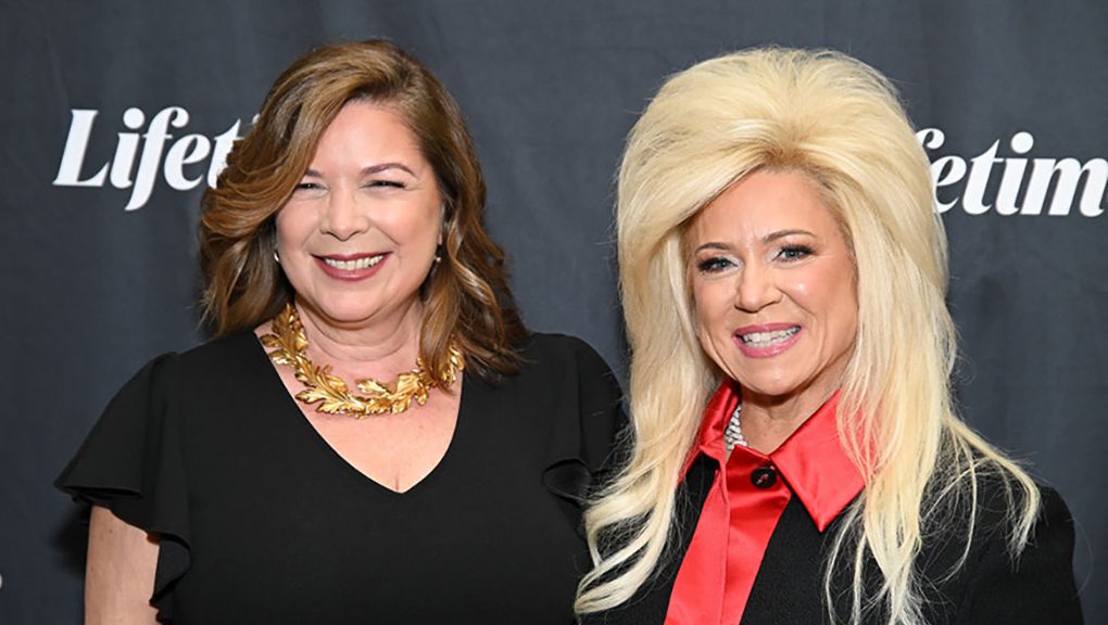 Lifetime EVP and Head of Programming Elaine Frontain Bryant and &quot;Long Island Medium&quot; star Theresa Caputo at 2024 TCA Winter Press Tour