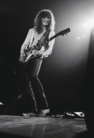 Brian Robertson of Thin Lizzy performs on stage at Colston Hall, Bristol, United Kingdom, October 22 1976