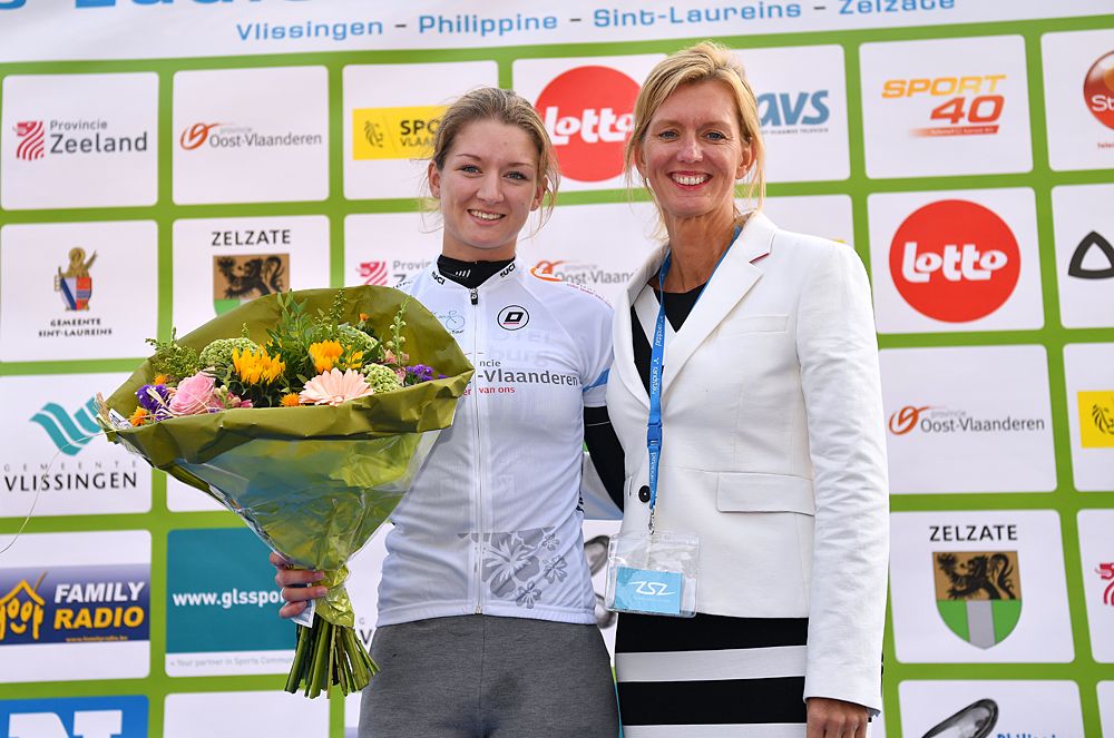 Karlijn Swinkels in the best young rider's jersey