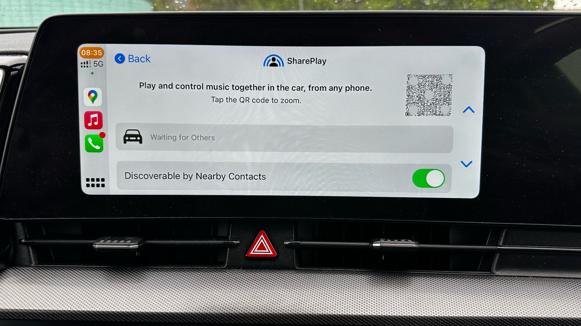 Экран настройки CarPlay SharePlay