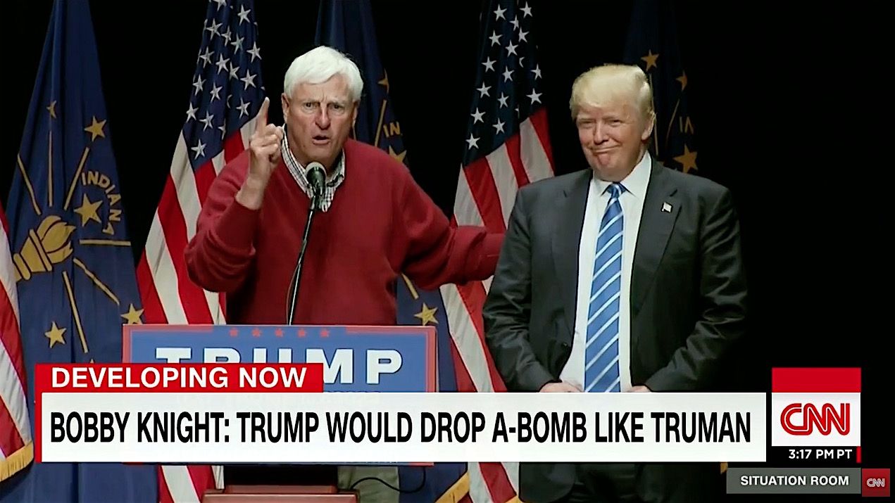 Bobby Knight talks Donald Trump and the bomb