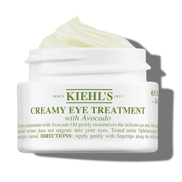 Kiehl's Avocado Eye Treatment, Nourishing and Hydrating Eye Cream, Avocado Oil and Caffeine to Energize and Invigorate Skin, Tired Eyes, 99% Naturally Derived Formula - 0.5 Fl Oz