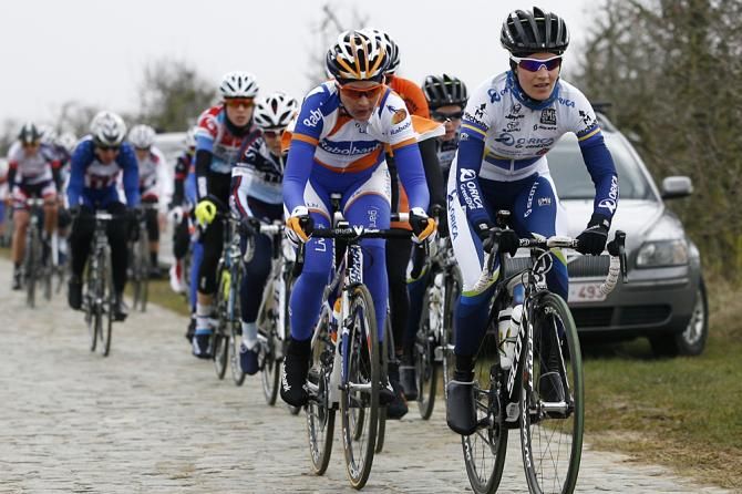 Emma Johansson puts the pressure on the Omloop van het Hageland