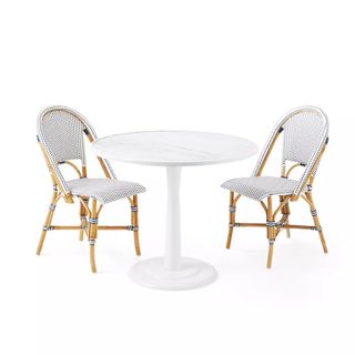serena and lily rattan white bistro dining set