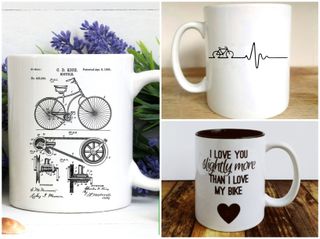 Best Bike Accessories: this image shows cycling themed mugs