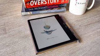 The Boox Go Color 7 Gen II ereader and the Boox InkSense stylus on a table