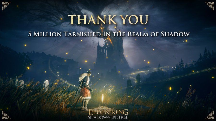 Elden Ring Shadow of the Erdtree celebratory image for 5 million players.