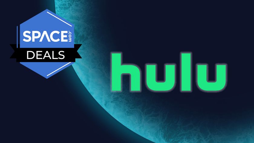 The word &quot;hulu&quot; is written out in lowercase green letters in front of a blue planet with the space.com logo in the top left corner.