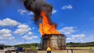 Storage silo burn