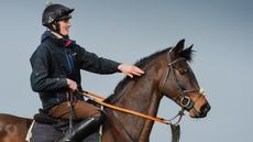 Jack Andrews riding Chongalolo during morning exercise at G&T Racing near Marton in Warwickshire in the UK on 20th February 2021