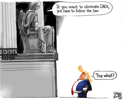 Political Cartoon U.S. Trump DACA supreme court law