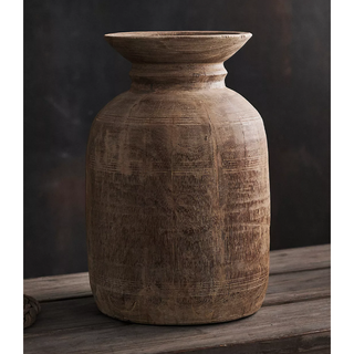 wooden vase in a classic shape