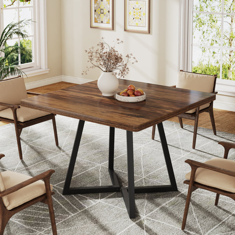 17 Stories 31.5&quot; Industrial Square Dining Table, Small Kitchen Table for 4 &amp;amp; Reviews | Wayfair