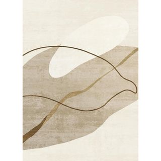 Finoren cream and brown artistic abstract area rug