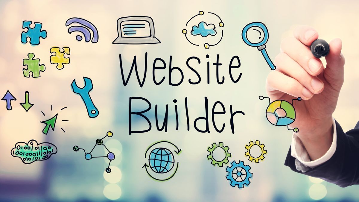 Website builder written with black marker 