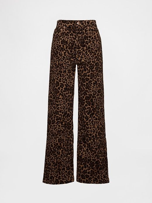 High Rise Corduroy Stride Wide-Leg Jeans