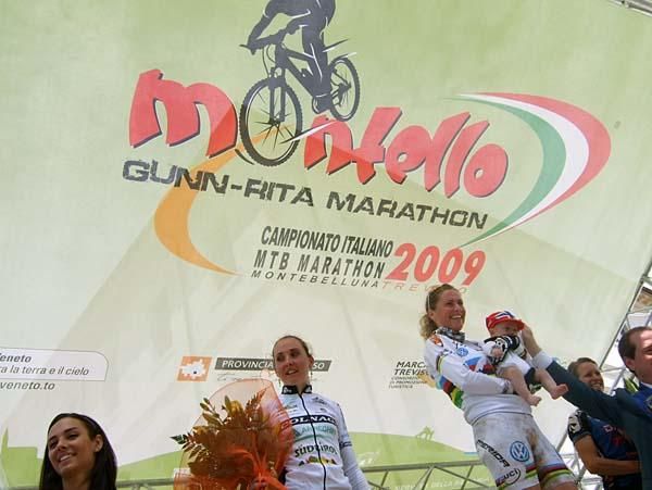 Bj&oslash;rnar made his first trip to the podium with mom, Gunn-Rita Dahle Flesjaa