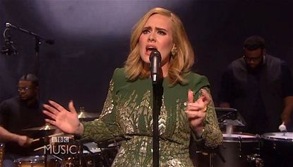 Adele performs live for the BBC