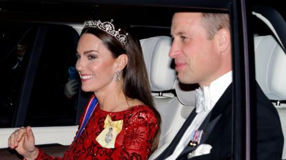 The Prince and Princess drive to Buckingham Palace