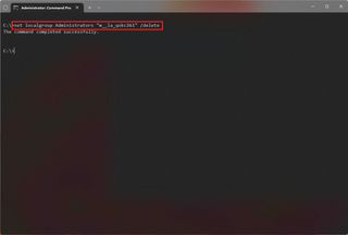 Command Prompt change account type on Windows 11