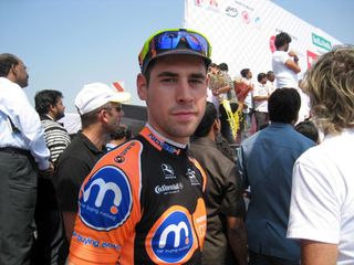 Jonny McEvoy waiting to arrive on the podium, Tour de Mumbai 2011