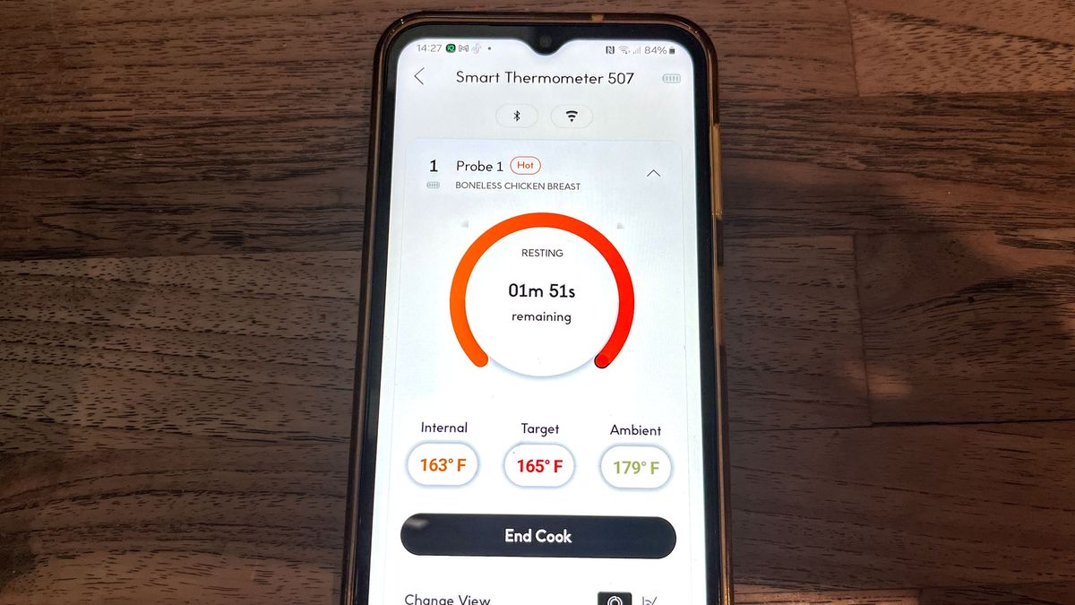 Chef iQ smart thermometer cooking chicken breast