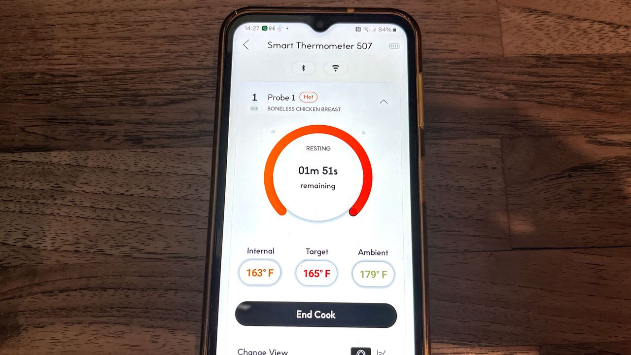 Chef iQ smart thermometer cooking chicken breast