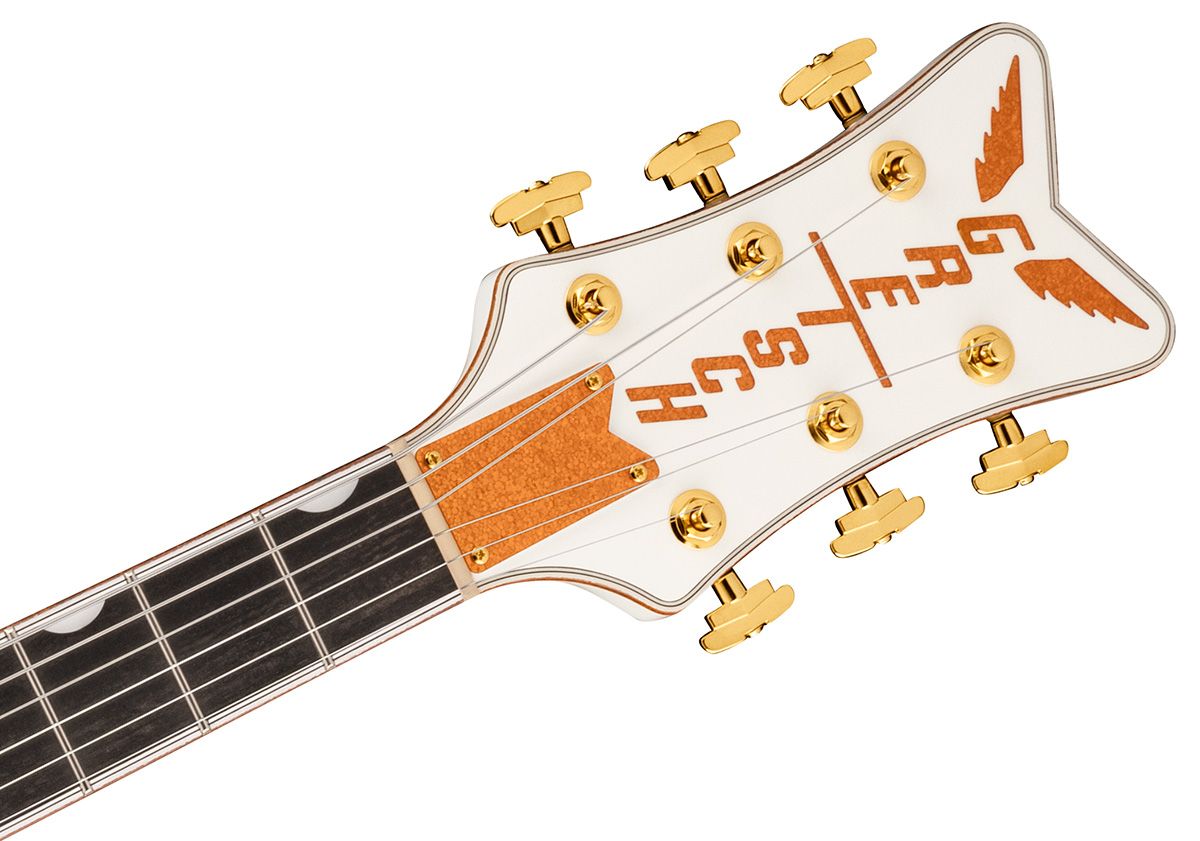 Gretsch G6136TG Players Edition Falcon Hollow Body with String-Thru Bigsby Gold Hardware White